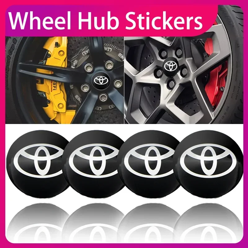 56 مللي متر عجلة السيارة غطاء محور مركزي غطاء حافة شعار عجلة تقليم ملصقات مصورة لتويوتا C-hr برادو يارس هايلكس بريوس أفينسيس كورولا