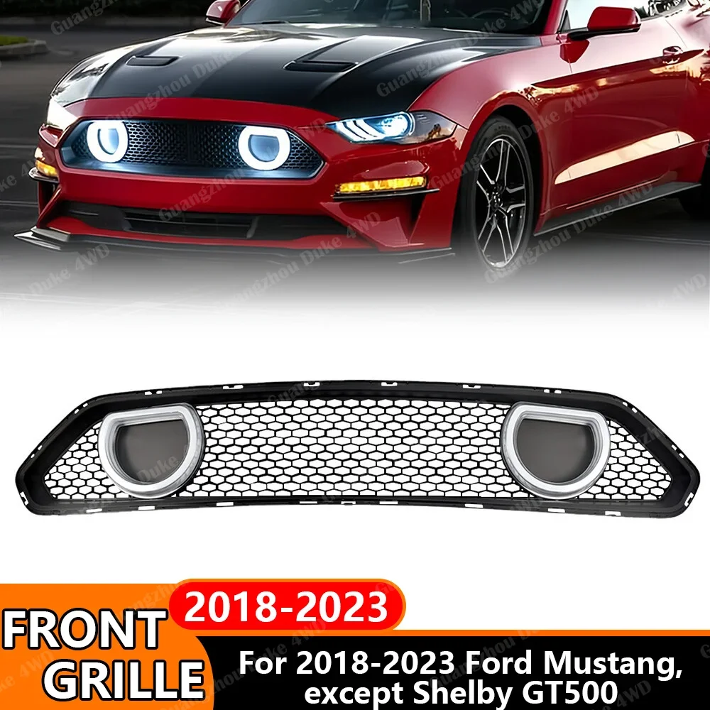 For Ford Mustang 2018-2023 Mach 1 Style Front Grille Racing Grill GT Performance Style Mesh Grille Replacement Exterior