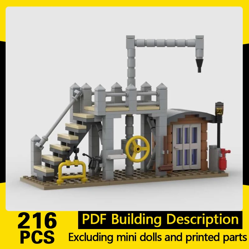 

City Street View Model MOC Building Bricks Oil Crane For Train Modular Technology Gifts Holiday Assemble Children Toys Suit