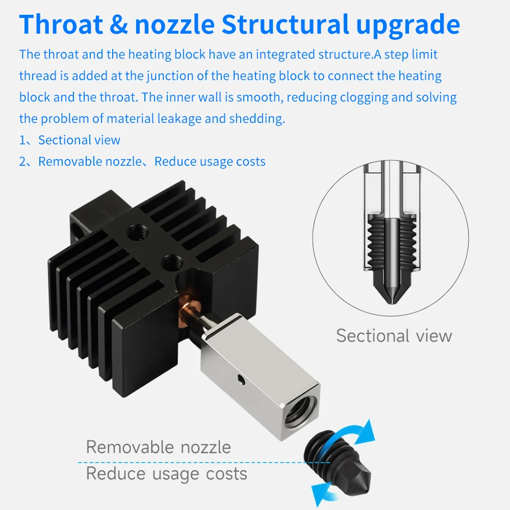 Para QiDi X plus 3 / X max 3 Kit Hotend mejorado Impresión resistente a altas temperaturas Soporte estable para impresión rápida