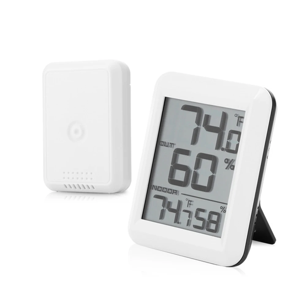 

Wireless Thermometer Hygrometer with Transmitter Temperature Humidity Measurement for Home Office Warehouse Green
