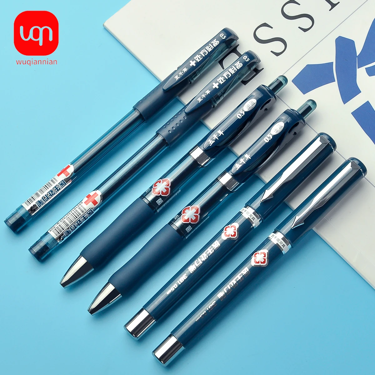 

3Pcs 0.5mm Bullet Head Simple Press Type Doctor's Prescription Gel Pen Dark Blue Ink Hospital Signature Pens Stationery Supply