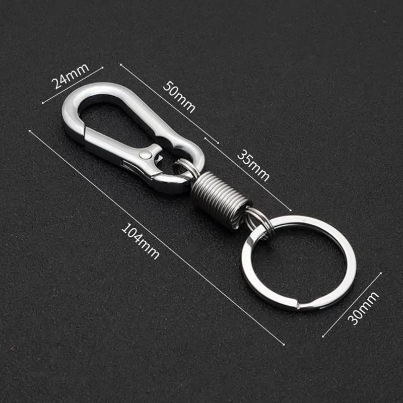 Carabiner Elastic Spring Key Chain Metal Gourd Buckle Clasp Car Strong Retractable Hanging Keychain Simple Climbing Hook Keyring