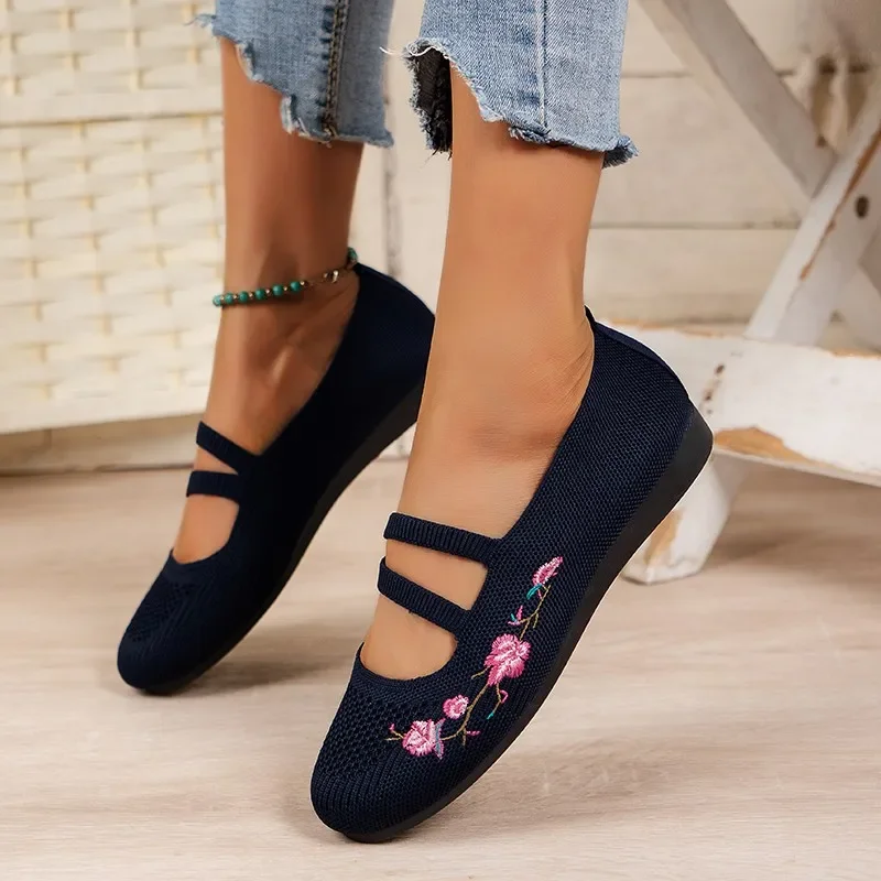 

Women's Ballet Flat Shoes Comfortable Breathable Knitted Casual Shoes Plus Size Soft Sole Loafers Zapatos Baratos Liquidaci...