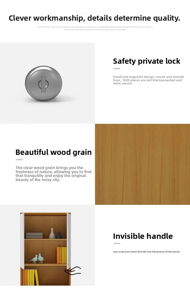 Armadietto dati in legno per file da ufficio Libreria semplice per file Boss Room Pannello Sfondo Piano Ufficio