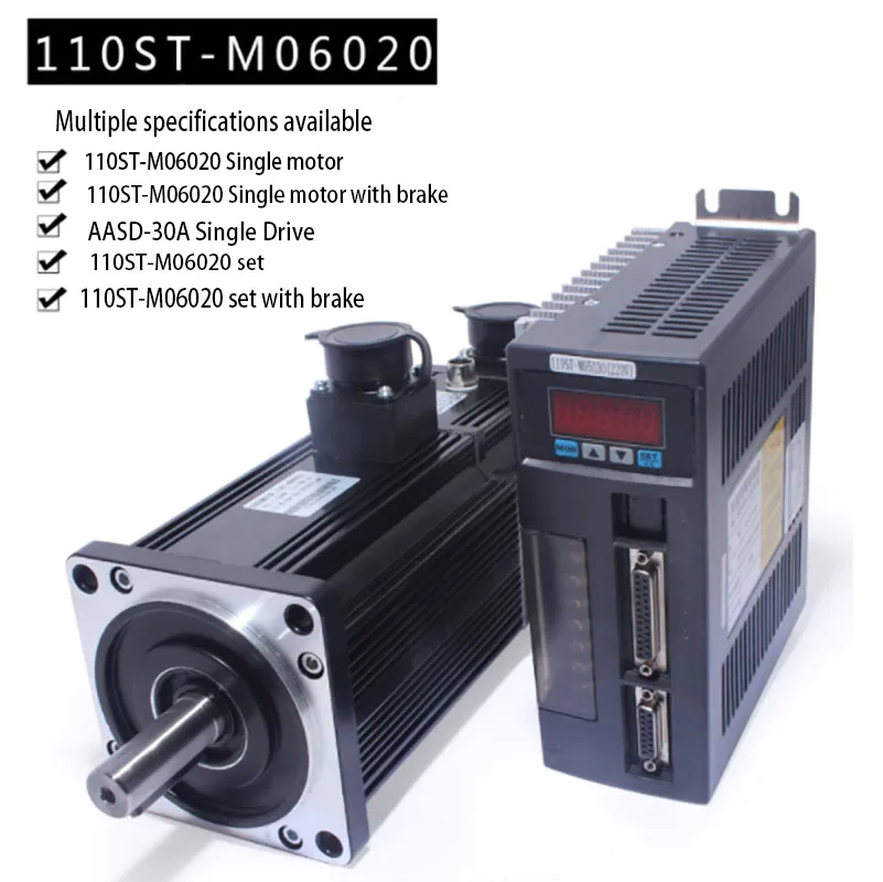 110st-m06020 servo motor set 1.2KW6N. M AC motor+driver AASD-30A