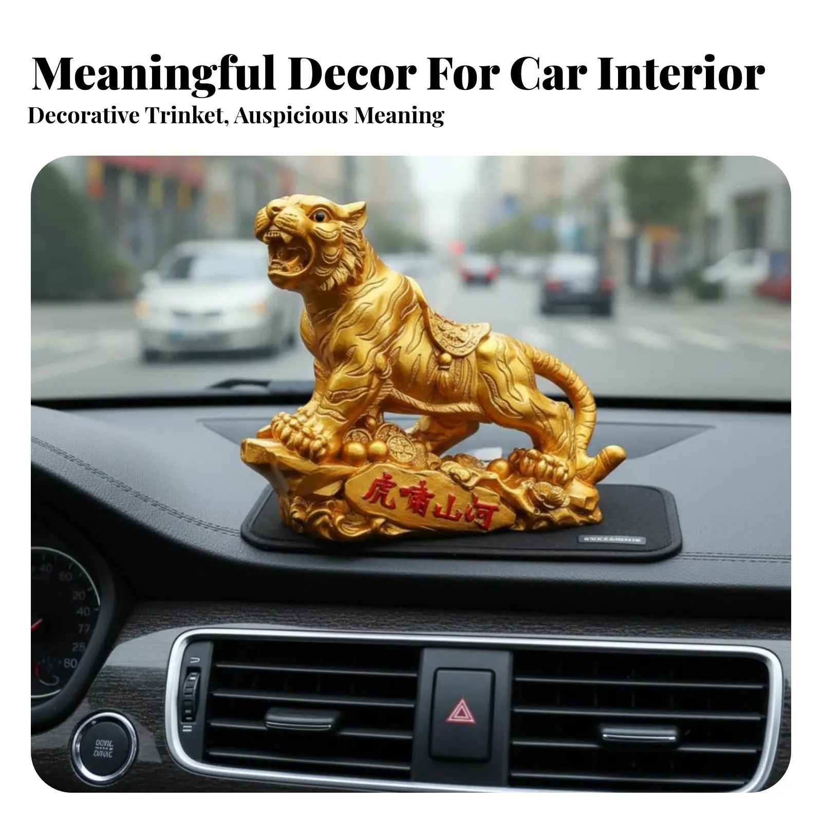 

Декоративная фигурка Тигра (Зодиак) из смолы для автомобиля, украшение на приборную панель «Тигр на вершине», мощный акцент для интерьера автомобиля для мужчин, символ богатства