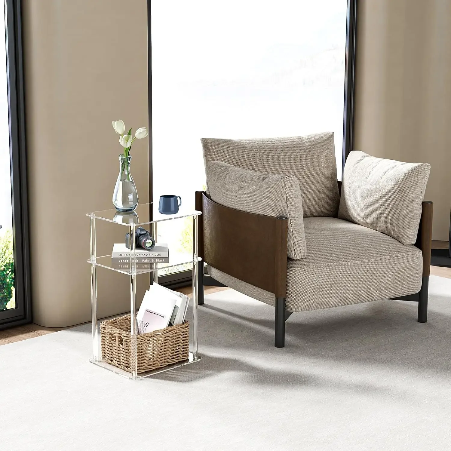 Acrylic Side Table for Small Spaces, 14
