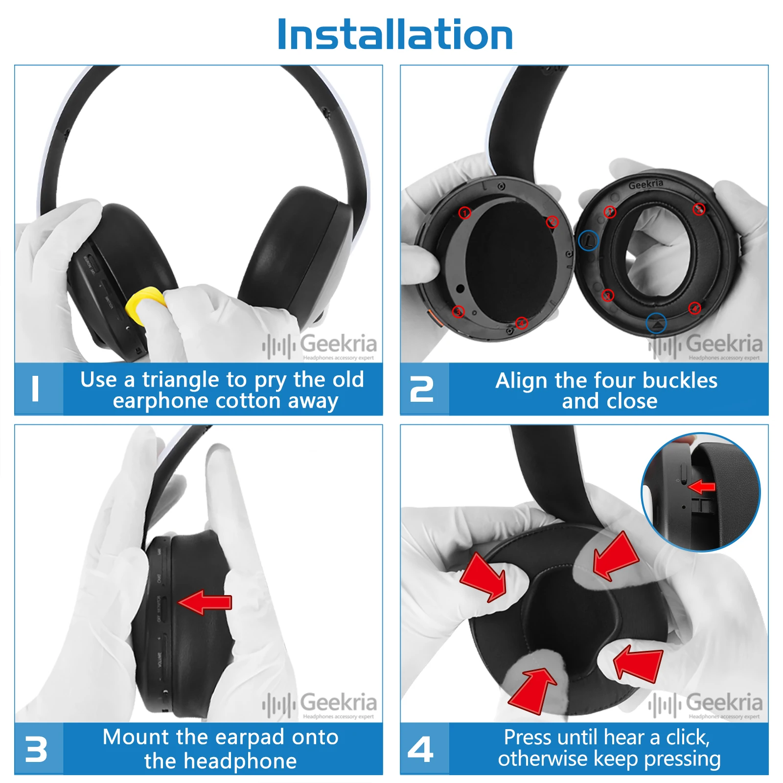 Imagem -05 - Geekria-híbrido Veludo Substituição Orelha Almofadas para Sony Playstation Auscultadores sem Fios Conforto 3d Ps5