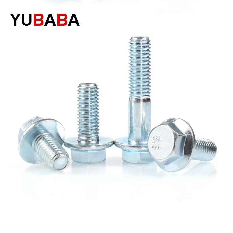 M5 M6 M8 M10 M12  Grade 8.8 Galvanized Hexagonal Flange Bolts Flange Screws Hexagonal Belt Pad Full Thread/Partial Thread