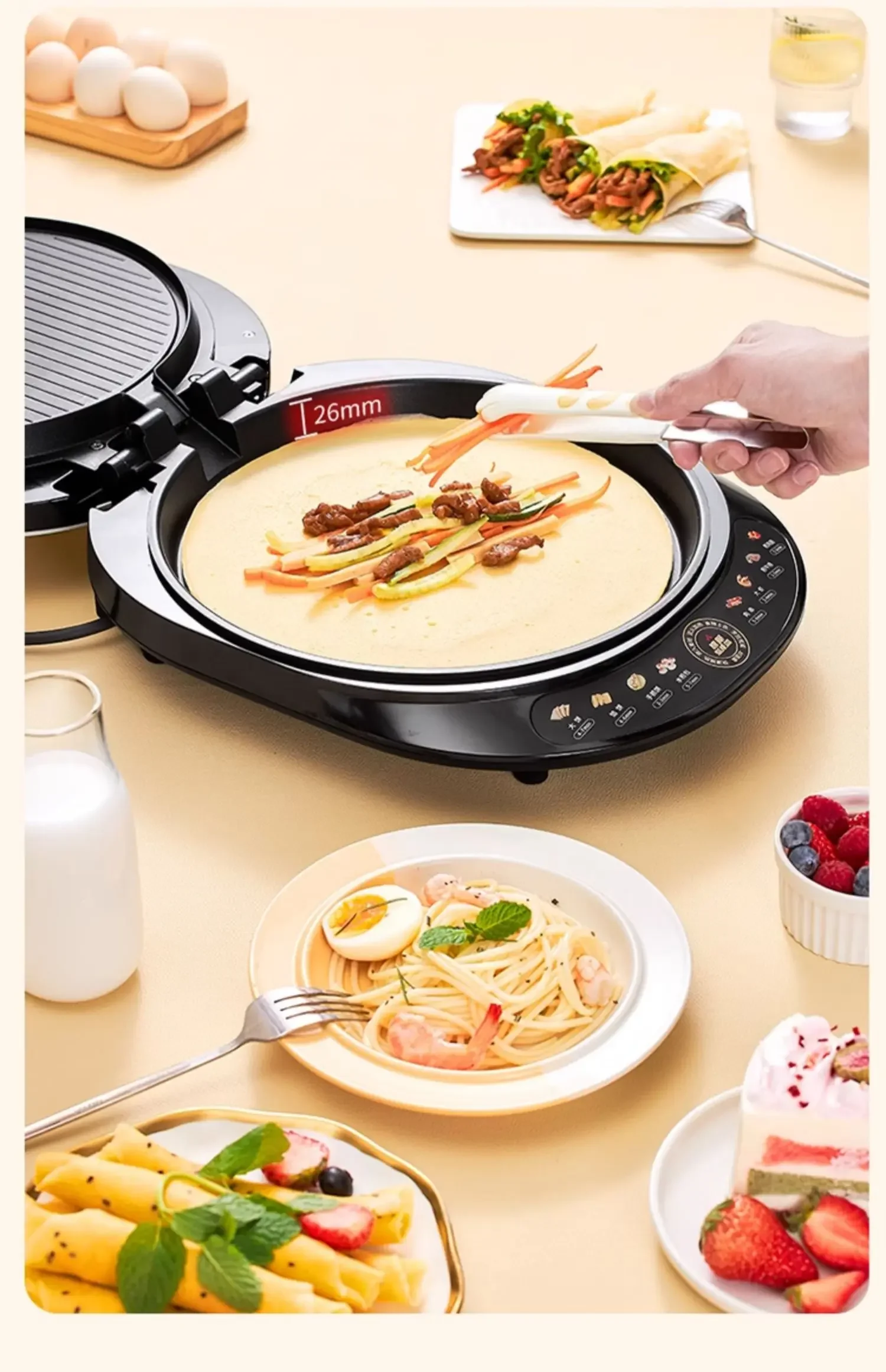 220V 新しいアップグレード両面加熱電気鍋家庭用深化と拡大ベーキングパンケーキマシン