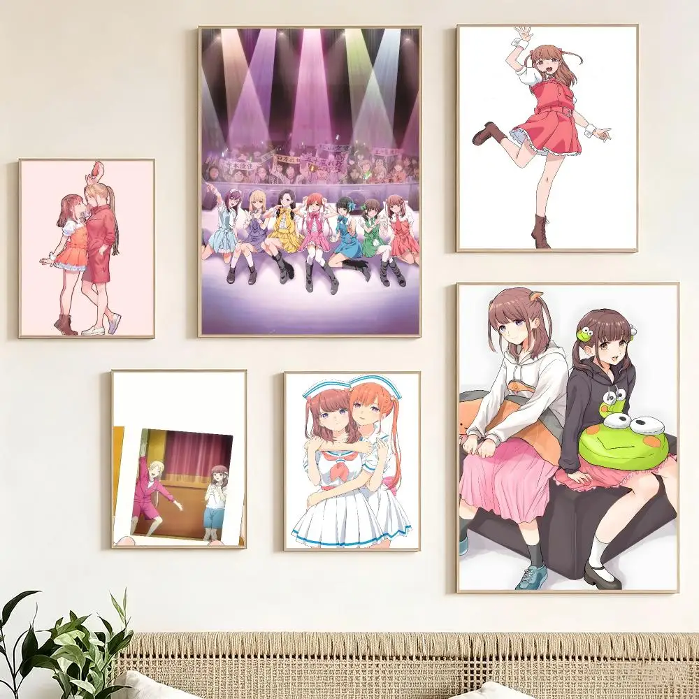 Idol Fan Anime Oshibudo Poster impermeable para el hogar sala de estar dormitorio bar decoracion estetica