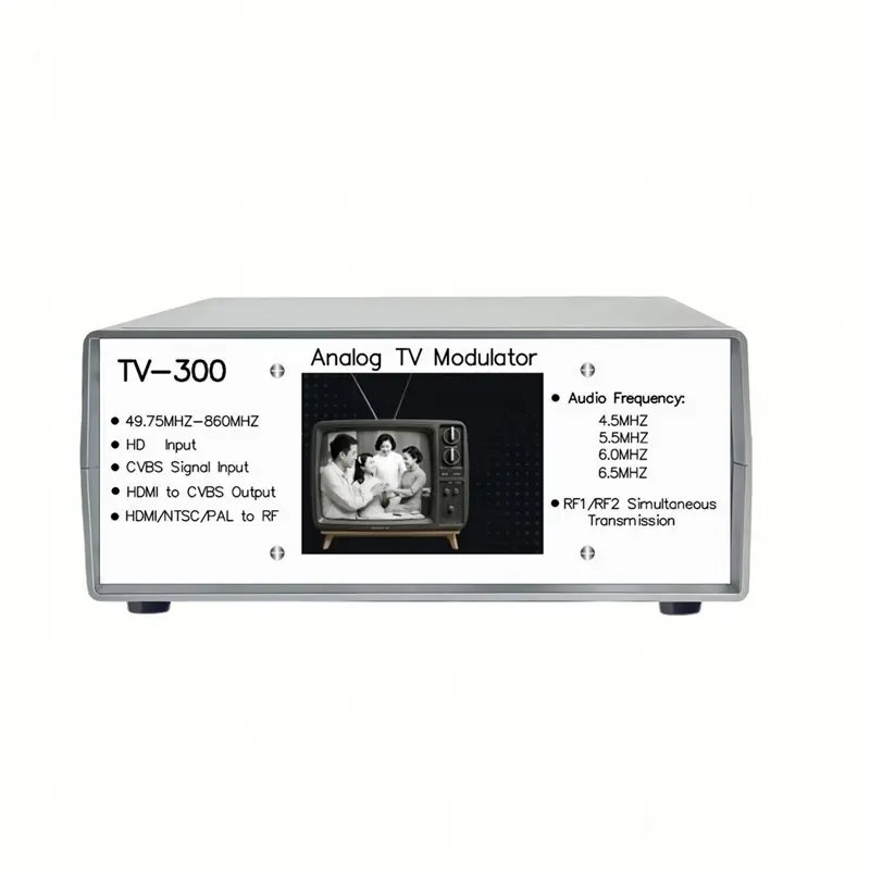 L73A 2026-TV300 Analog TV Modulator 2CH Analog TV Modulator Dual Channel Analog TV Audio And Video Wireless Transmitter US Plug