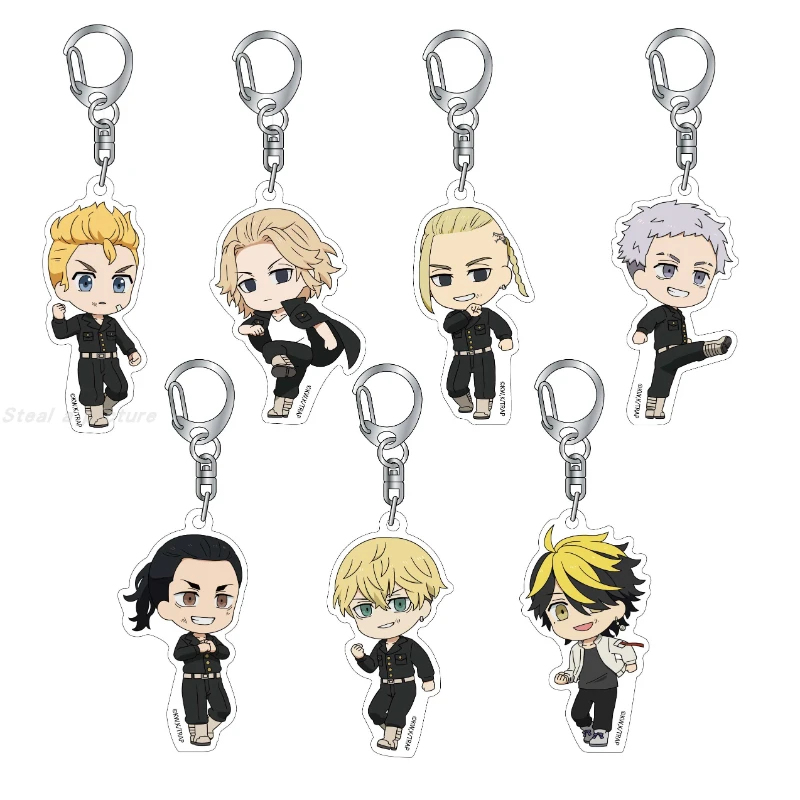 Game Draken Chifuyu Keisuke Kazutora Takemichi Mitsuya Takashi Manjiro Keychain Doll Anime Acrylic Keyring Pendant for Gift