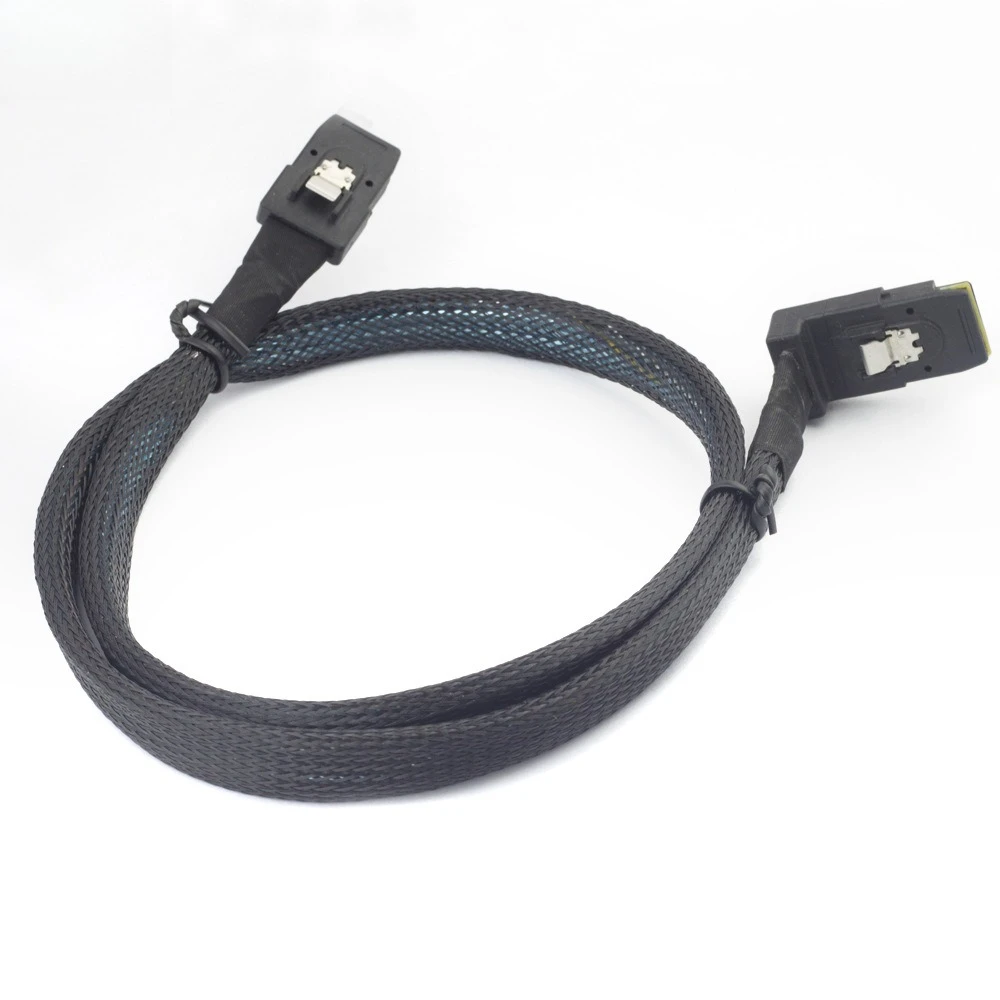 MINI SAS SFF-8087 To SFF-8087 90-degree Inside Bend Built-in Server 12G High Speed Cable 0.5M 1M Optional