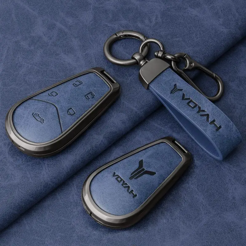 Zinc Alloy Key Fob Cover for 2024 Voyah Dreamer Dream Free Galvanized PHEV EV Car Remote Protective Case Keychain
