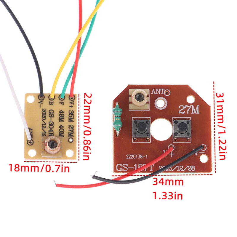 4CH RC Remote Control Circuit PCB Transmitter Receiver Board RC Car Accessories with Antenna Radio System