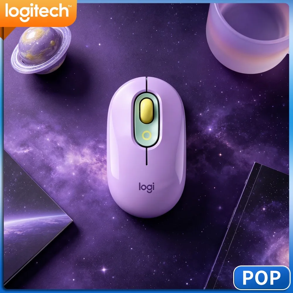 Logitech M350 POP Dual‑Mode Pebble Mouse Compact‑Ergonomic‑Build Auto‑Sleep For Foreign‑Language‑School Managers
