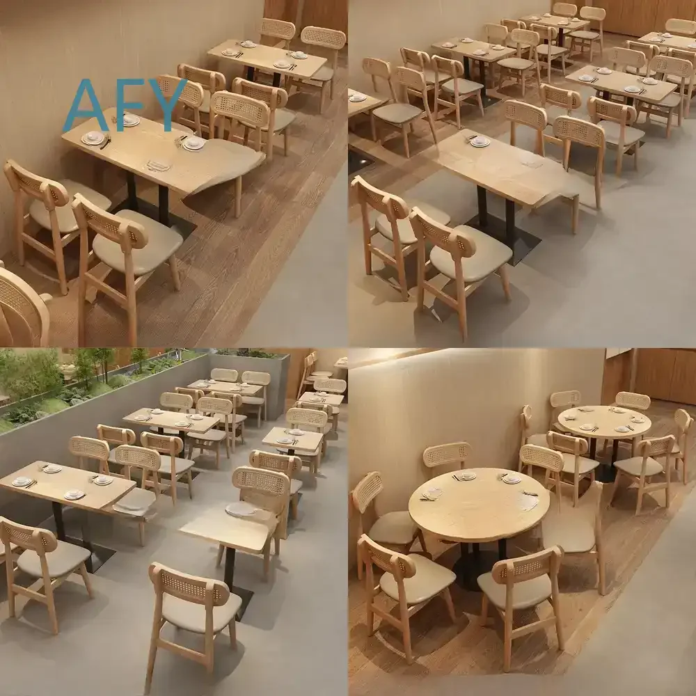 Tea Restaurant Dining Table and Chair Set for Western Restaurant Hotel Cafe Bistro Fusion Dining Room Card Seat Simple Meal