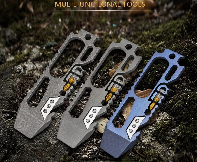 

Outdoor Camping Tools Titanium Alloy Pry Bar Portable Bottle Opener Practical Survival Tool