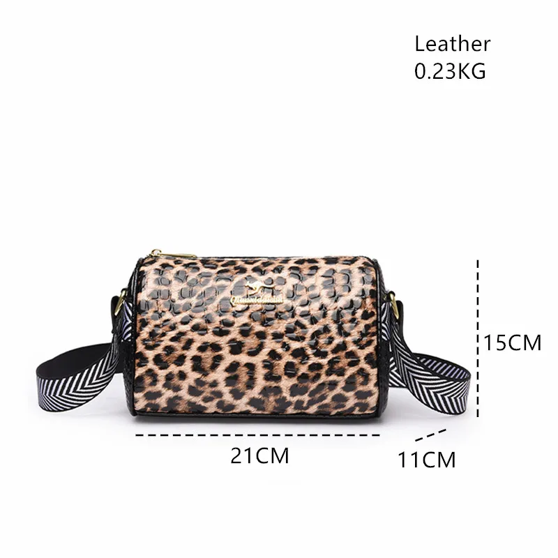 Luxury Designer Large Capacity Women Handbag Fashion Leopard Print Leather Ma'am Messenger Bag New Casual Shoulder Crossbody Bag