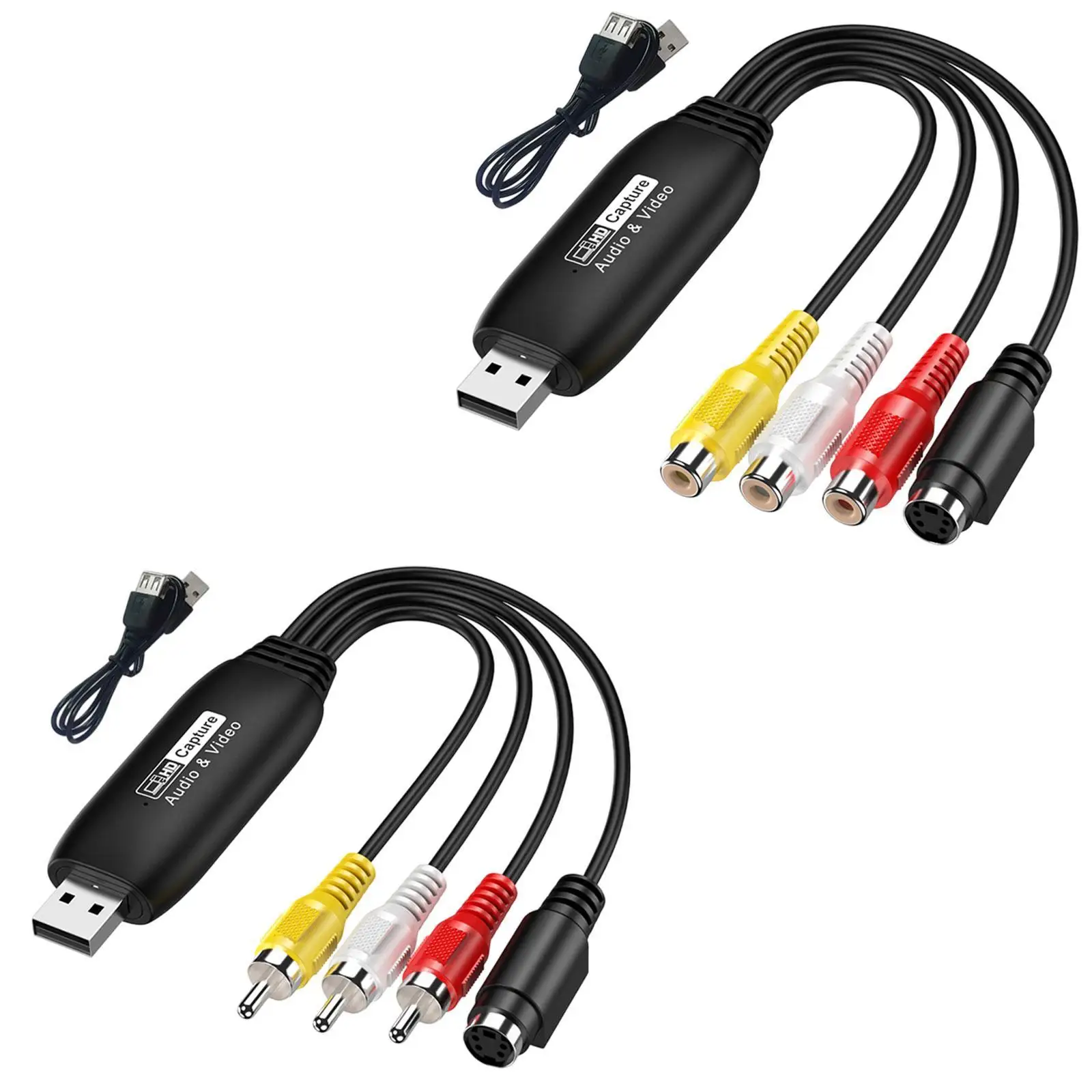 AV to USB 2.0 Video Captures Card RCA to USB Converter USB Video Captures Card 1080P Digital Converter for PC Streaming Teaching