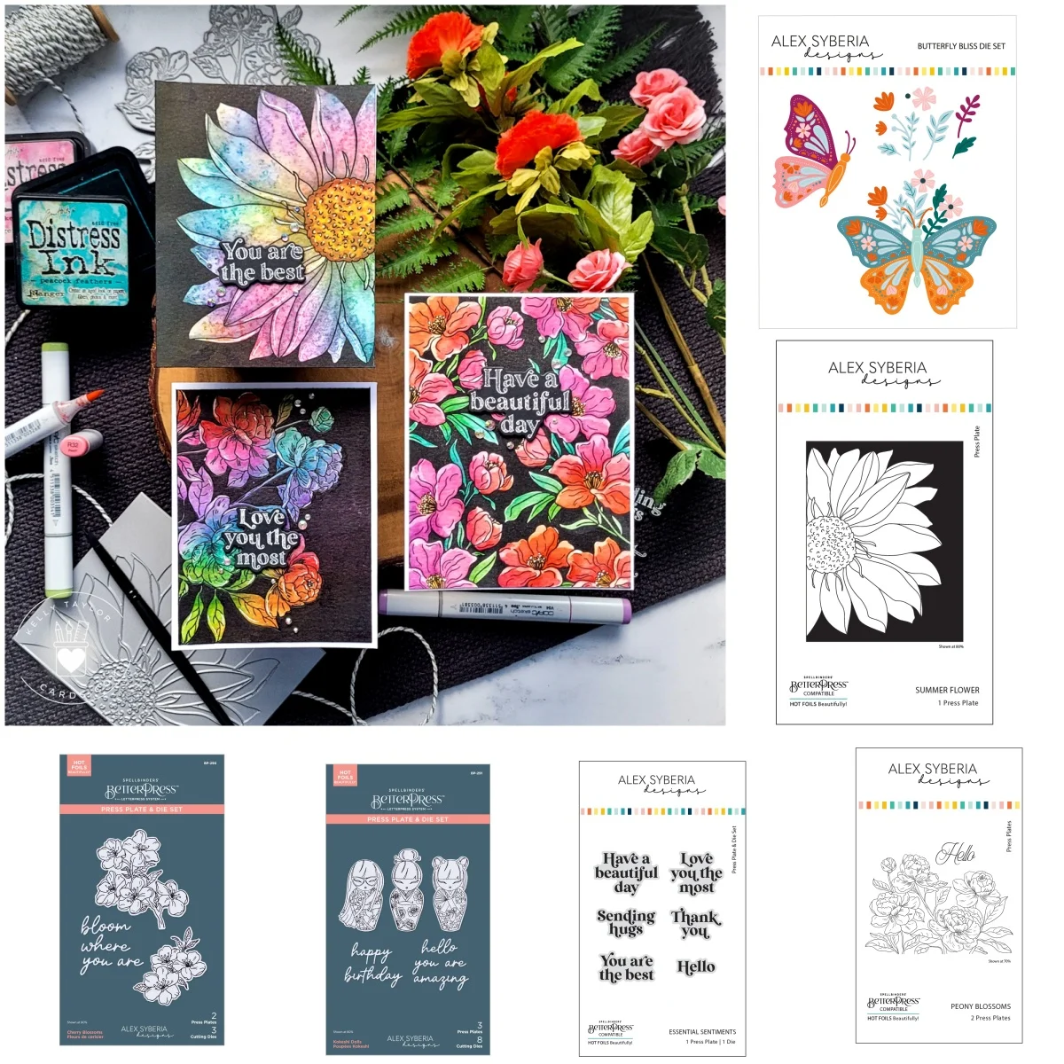 فراشة الصيف زهرة الفاوانيا أزهار المشاعر الأساسية قطع معدنية يموت الصحافة لوحات القصاصات DIY ألبوم صور ديكور