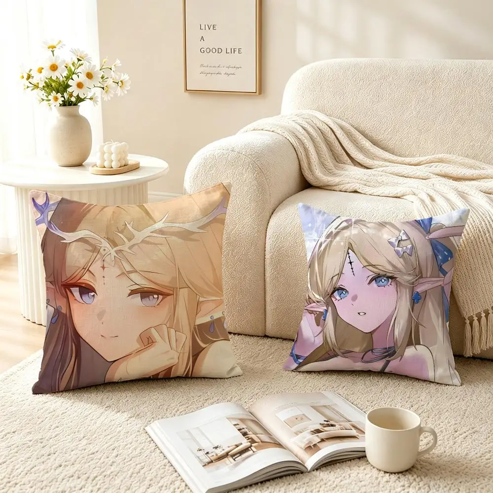 Cartethyia Wuthering Waves Cushion Cover Pillow Short Plush fresh natural Cushion for Living Room Bedroom Sofa Home Decoration