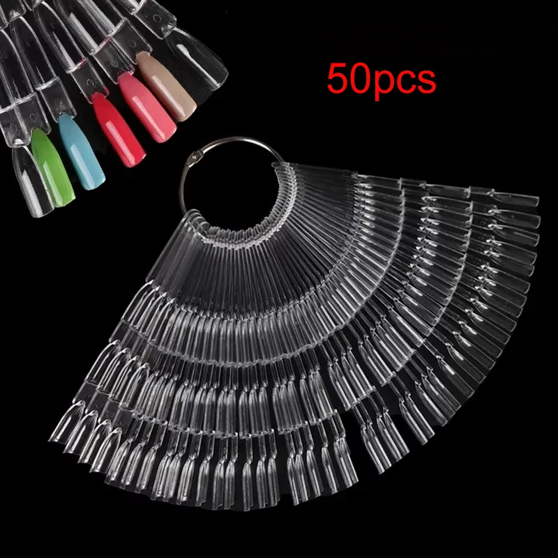 50 Nail Color Cards, Clear Nail Color Chart Display, Gel Polish Template, Nail Art Sample Station, Acrylic Palette