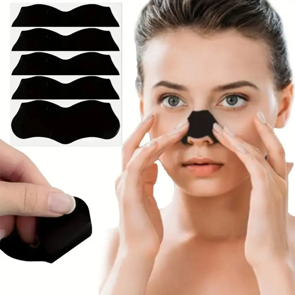 10PCS New Deep Cleaning Nose Patch Shrink Pore Bamboo Charcoal Blackhead Remover T-zone Butterfly Shaped Mask Women Beauty
