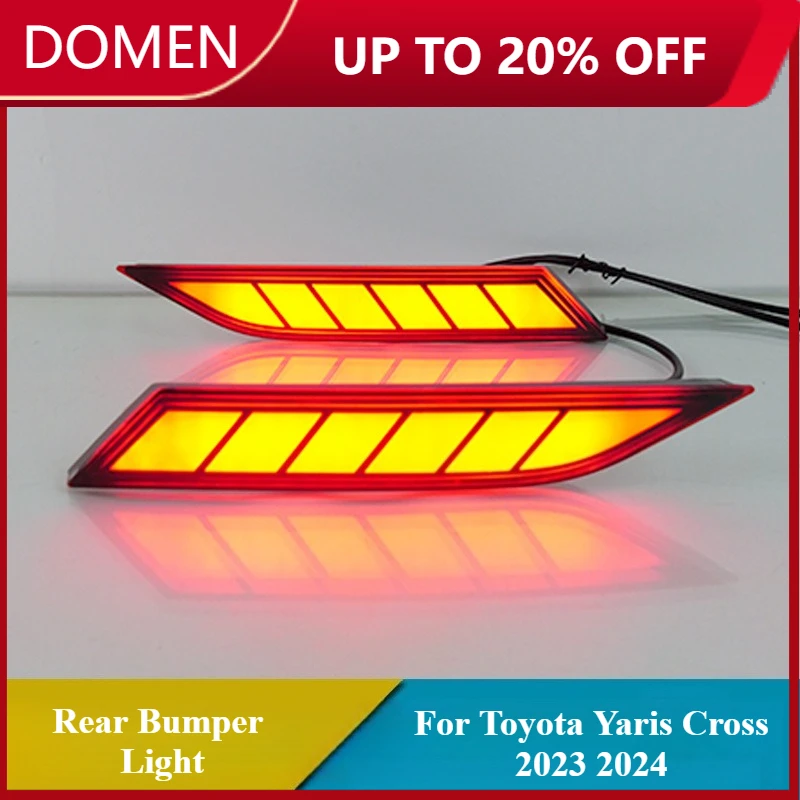 

For Toyota Yaris Cross 2023 2024 2Pcs 12V LED Rear Bumper Light Reflector Running Lights Brake Dynamic Turn Signal Rear Fog Lamp
