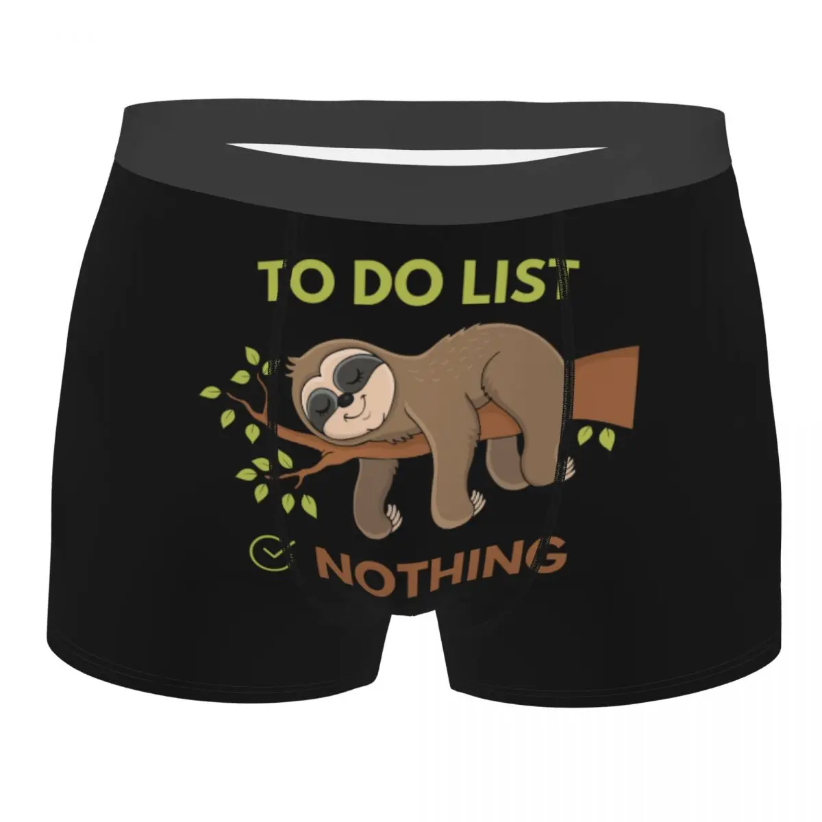 

Мужские трусы-боксеры с милым ленивцем на заказ, нижнее белье с 3D принтом, трусы, дышащие трусы