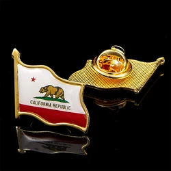 USA State of California Flag Pin Brooch Metal Badge National Patriotism Collectible Pin Decorations