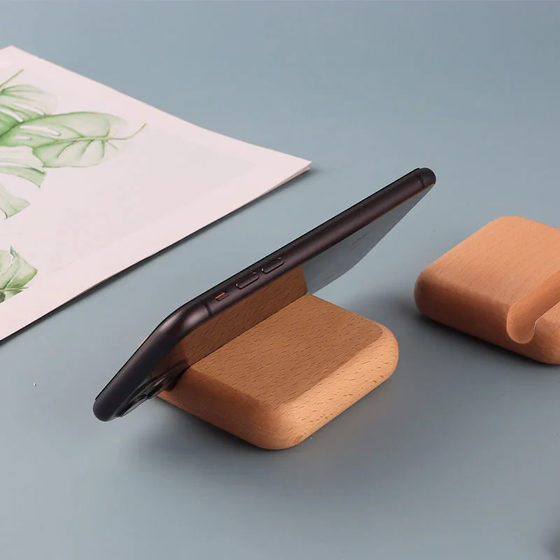 1PC supporto per telefono cellulare in legno di faggio supporto per telefono cellulare creativo supporto per telaio da ricamo scrivania Base in legno massello artigianato