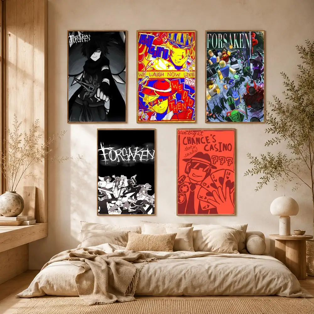 Forsaken Game Cyberpunk Graffiti Poster Self-adhesive Advanced Aesthetic Printing Paper Wall Art for Living Room Home Decor