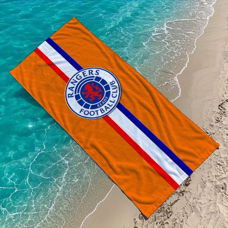 Quick-Dry Beach Towel]Quick-Dry Rangers FC Jersey Print Beach Towel, 1pc, Soft & Absorbent - 240gsm, Modern Style, Rectangular