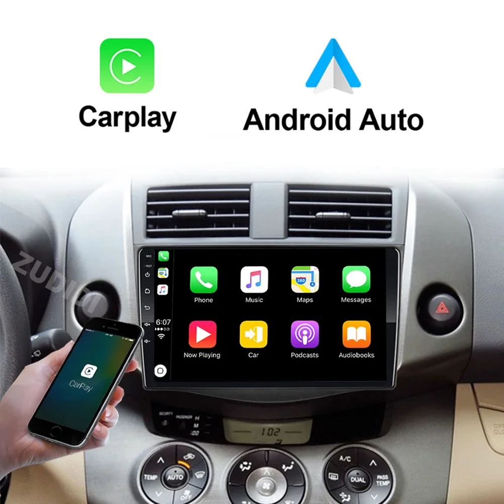9 "أندرويد 16 راديو السيارة لتويوتا RAV4 Rav 4 2005-2013 مشغل وسائط متعددة 2Din Carplay DSP الملاحة GPS 4G صافي واي فاي ستيريو DVD #3
