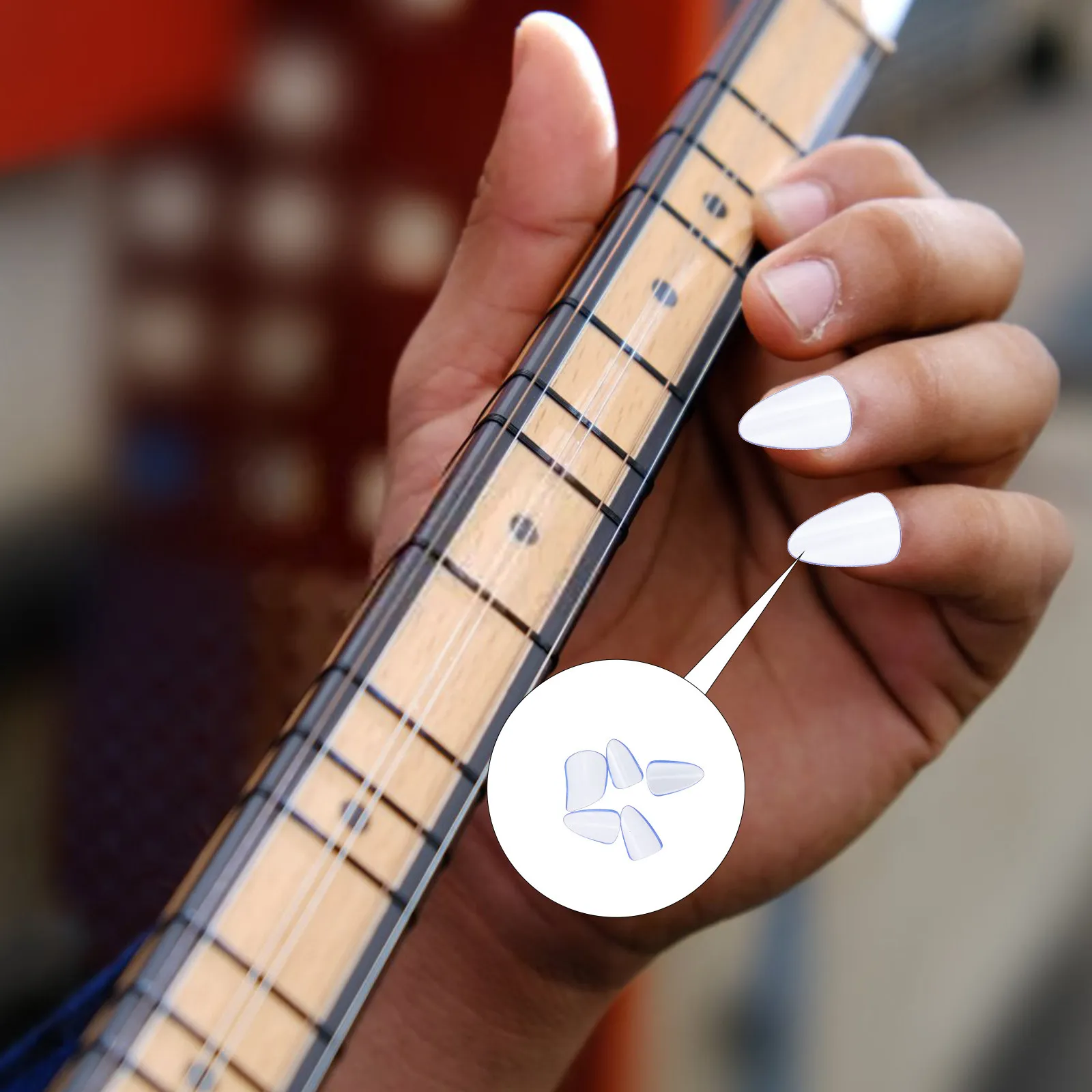 5Pcs Pipa Finger Picks Set Pc Material Easy Clean Lightweight Compact Design for Pipa Guzheng Musicians Fingertip Protective