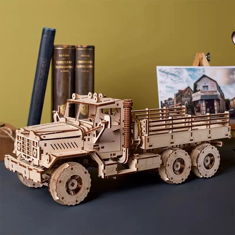 Six-wheel heavy truck, truck model, assembly puzzle, adult decompression building block gift