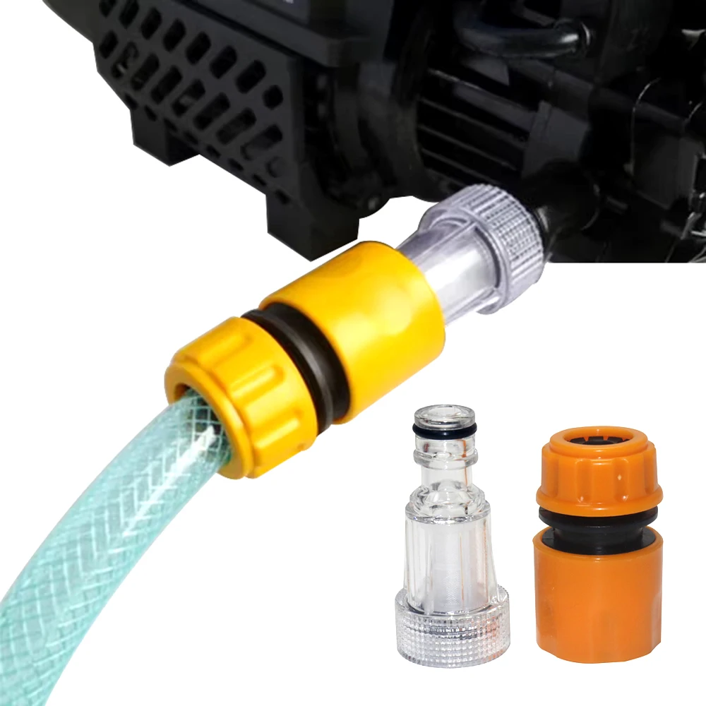 Car Washer Adapter High Pressure Washer Water Filter Automobile Washing Machine Water Connector Set Hose Pipe Fitting