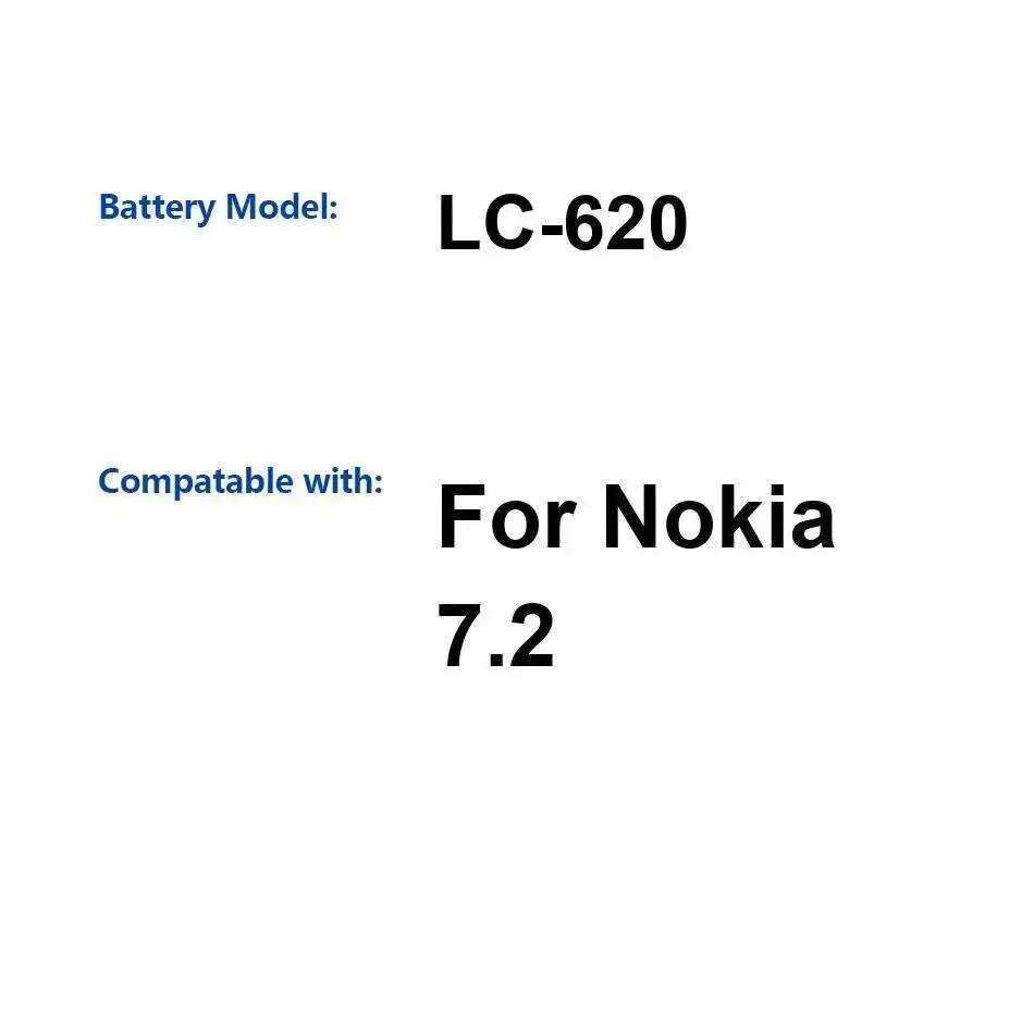 

LC-620 Long Lasting 3400Mah Mobile Phone Battery For Nokia 7.2