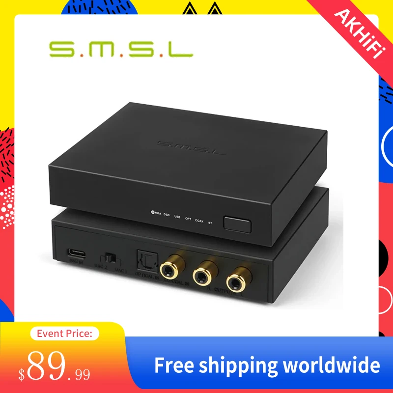 SMSL PS200 Multifunctional Mini Audio Decoder DAC Supporting MQA decoding and MQA-CD with ES9039Q2M High-End Chip