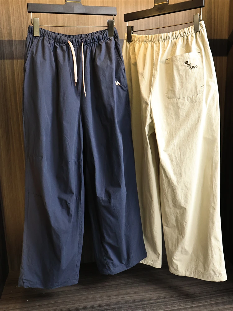 

Мужские хлопковые повседневные брюки прямого кроя, осенние модные базовые цвета, дышащие, эластичные, удобные спортивные брюки свободного покроя