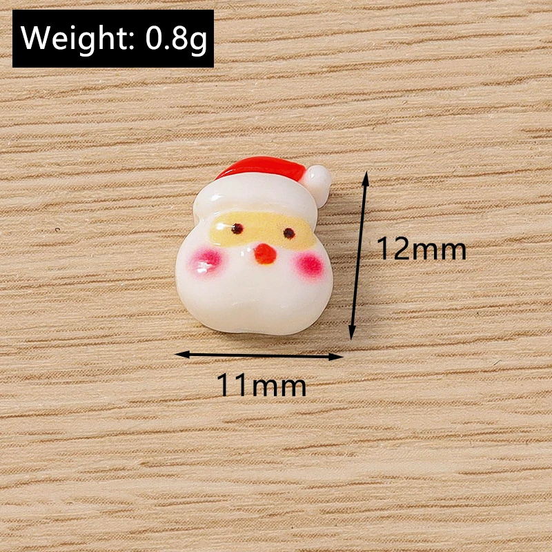 10 Stück 10x12mm Cartoon-Weihnachtsmann-Cabochons aus Kunstharz für die Schmuckherstellung, DIY-Haarschmuck und Bastelzubehör – Detail 15