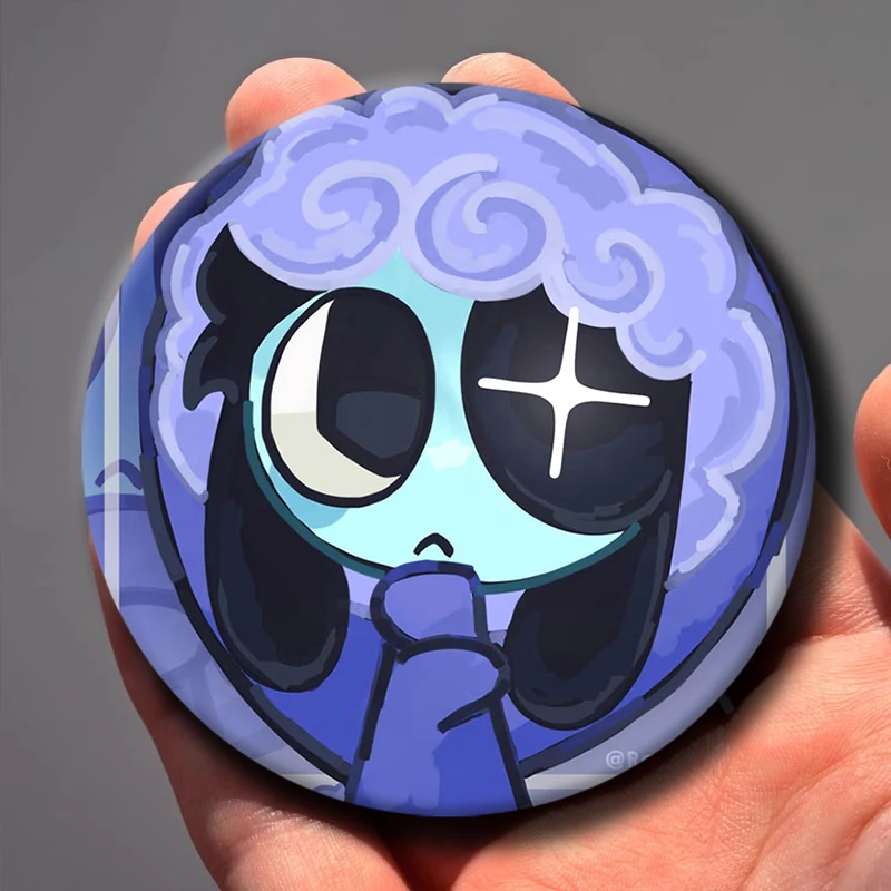 58mm D-Dandys Game World Pin Tinplate Round Brooch Cartoon Game Character Astro Nijigen Otaku Cosplay