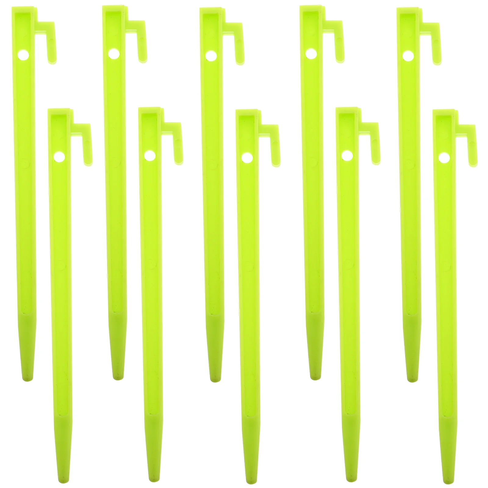 

10 Pcs Yellow Plastic Tent Stakes Durable Lightweight RV Outdoor Camping Ground Pegs Garden Netting
