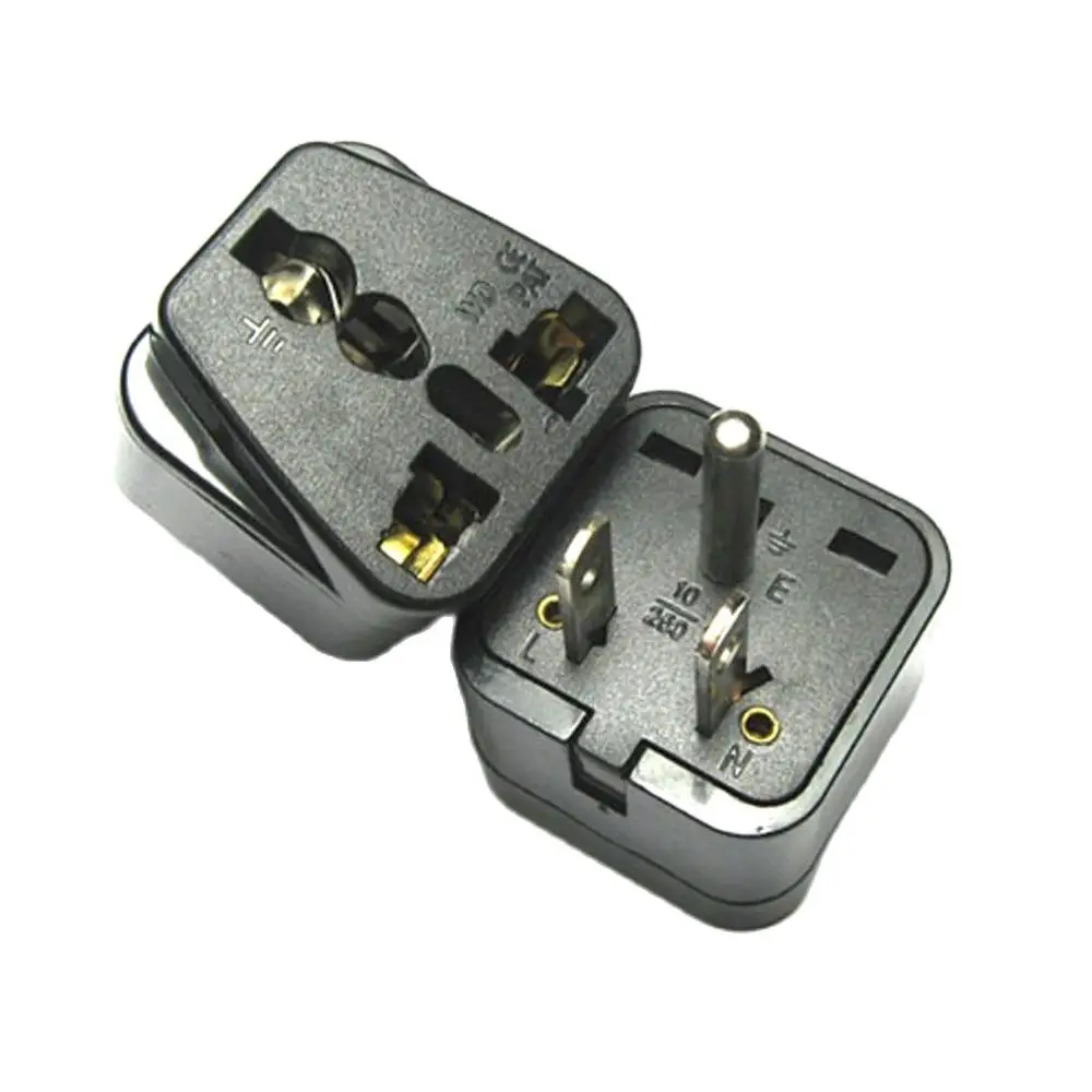 Wholesale Black whtie 250v 10A/16A copper Universal America Grounded power Plug USA Canada Travel Adapter plug socket convertor