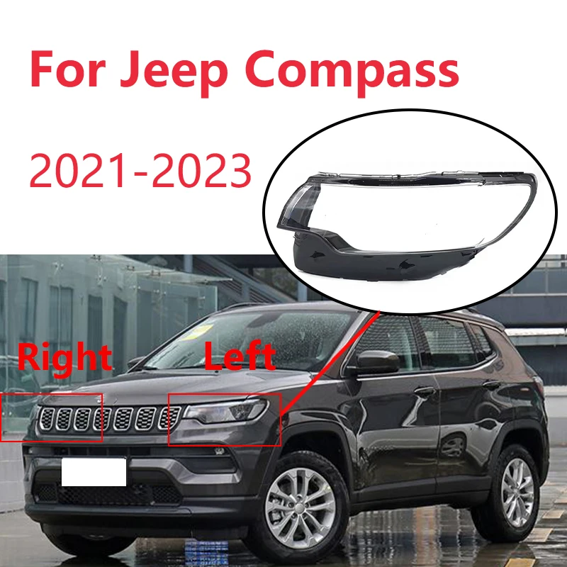 

Car Front Headlight Lens Cover For jeep Compass 2021-2023 Headlamp Cover Transparent Lampshade Shell Plexiglass Car Accessories