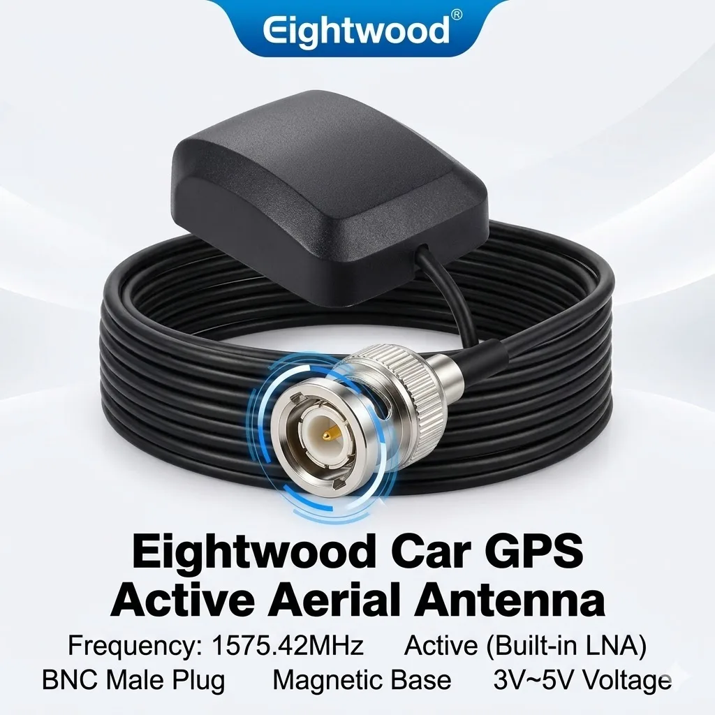 

Eightwood Car Active GPS Magnetic Mount Antenna BNC Male Connector for Abarten Furuno Garmin NorthStar Navigation System Unit