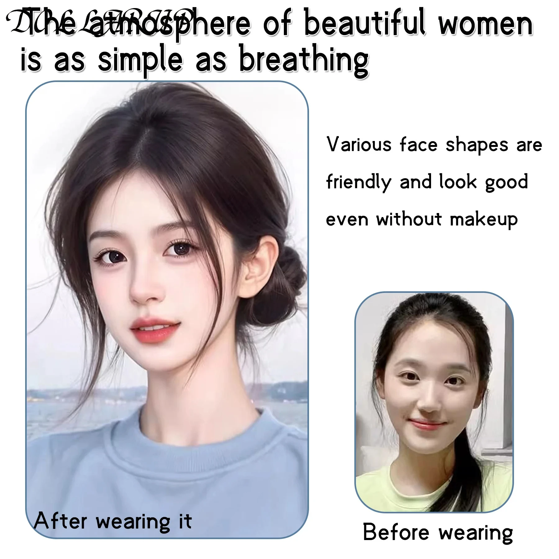 JKL Synthesis hair seam patch Lightweight seamless female hair front French braids fake bangs Asian synthetic hair extensions